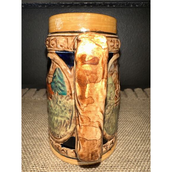 Ceramic Stein 3 Men at Table Beer Handled Drink Drinking Mug Hand Painted Japan - Picture 3 of 10